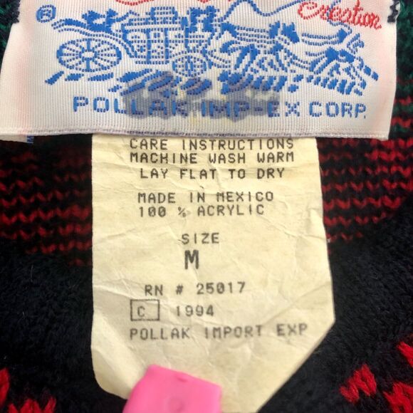 Tally Ho Vintage Scottie Sweater Black Red Boucle Terrier Dog Cardigan - Picture 4 of 9